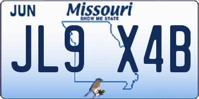 MO license plate JL9X4B