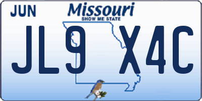 MO license plate JL9X4C