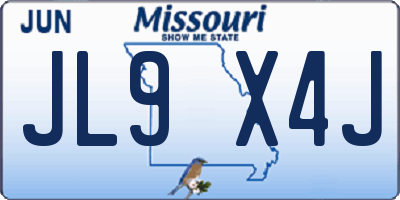 MO license plate JL9X4J