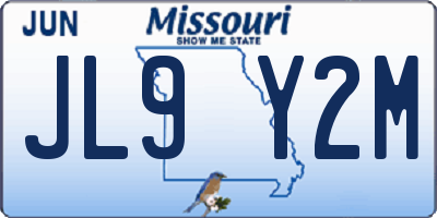 MO license plate JL9Y2M