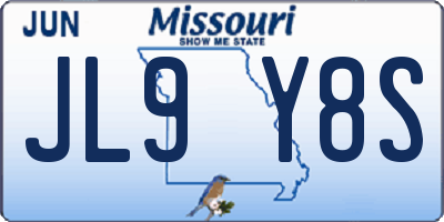 MO license plate JL9Y8S