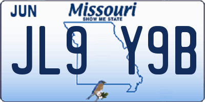 MO license plate JL9Y9B