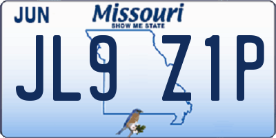 MO license plate JL9Z1P