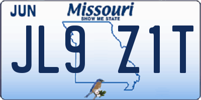 MO license plate JL9Z1T