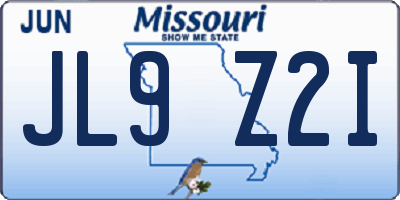 MO license plate JL9Z2I