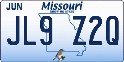 MO license plate JL9Z2Q