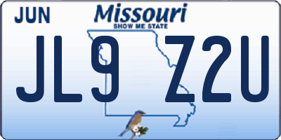 MO license plate JL9Z2U