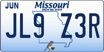 MO license plate JL9Z3R