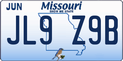 MO license plate JL9Z9B