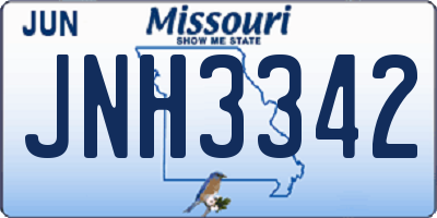 MO license plate JNH3342