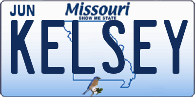 MO license plate KELSEY