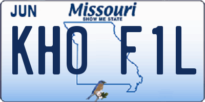 MO license plate KH0F1L