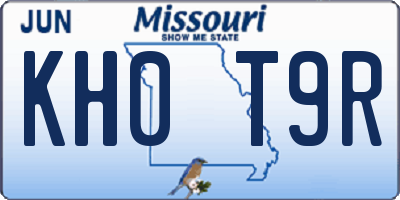 MO license plate KH0T9R