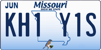 MO license plate KH1Y1S
