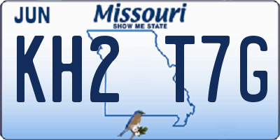 MO license plate KH2T7G