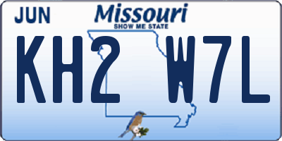 MO license plate KH2W7L