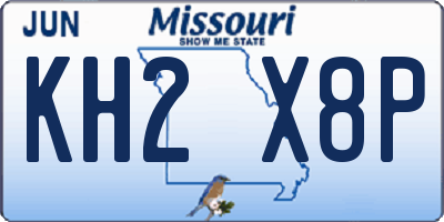 MO license plate KH2X8P