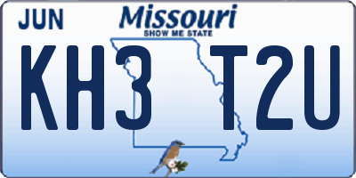 MO license plate KH3T2U
