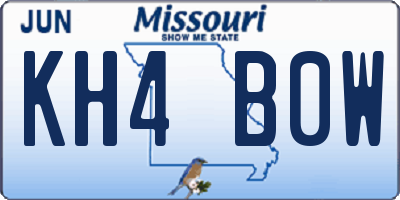 MO license plate KH4B0W