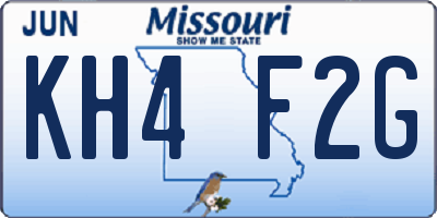 MO license plate KH4F2G