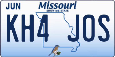 MO license plate KH4J0S