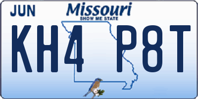 MO license plate KH4P8T