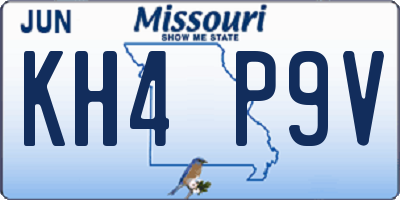 MO license plate KH4P9V