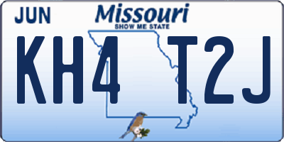 MO license plate KH4T2J