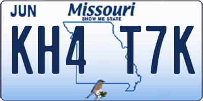 MO license plate KH4T7K