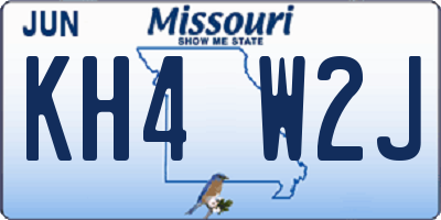 MO license plate KH4W2J