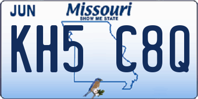 MO license plate KH5C8Q