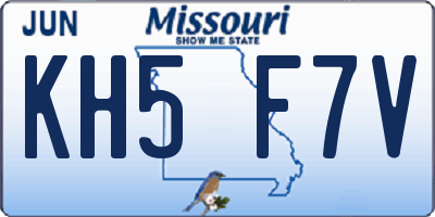 MO license plate KH5F7V