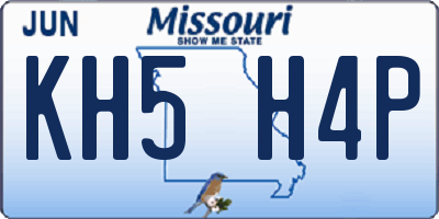 MO license plate KH5H4P