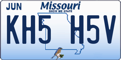 MO license plate KH5H5V