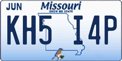 MO license plate KH5I4P