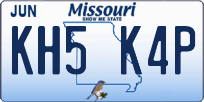 MO license plate KH5K4P