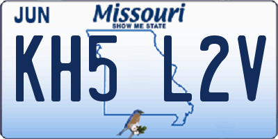 MO license plate KH5L2V