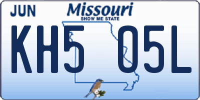 MO license plate KH5O5L