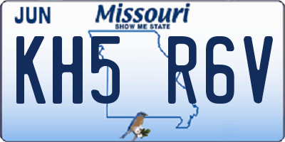 MO license plate KH5R6V