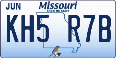 MO license plate KH5R7B