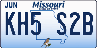 MO license plate KH5S2B