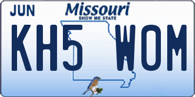 MO license plate KH5W0M