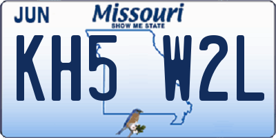 MO license plate KH5W2L