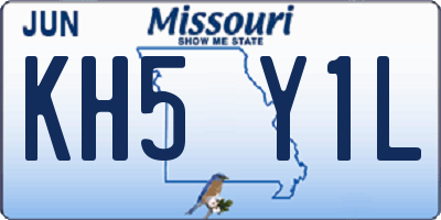 MO license plate KH5Y1L