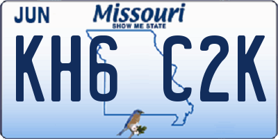 MO license plate KH6C2K