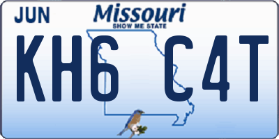 MO license plate KH6C4T
