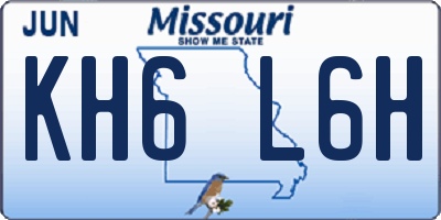 MO license plate KH6L6H