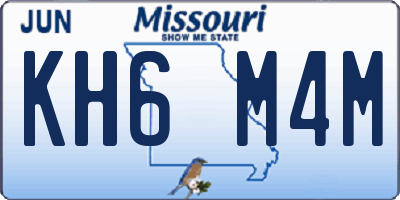 MO license plate KH6M4M