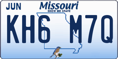 MO license plate KH6M7Q