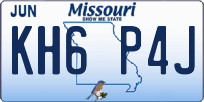 MO license plate KH6P4J